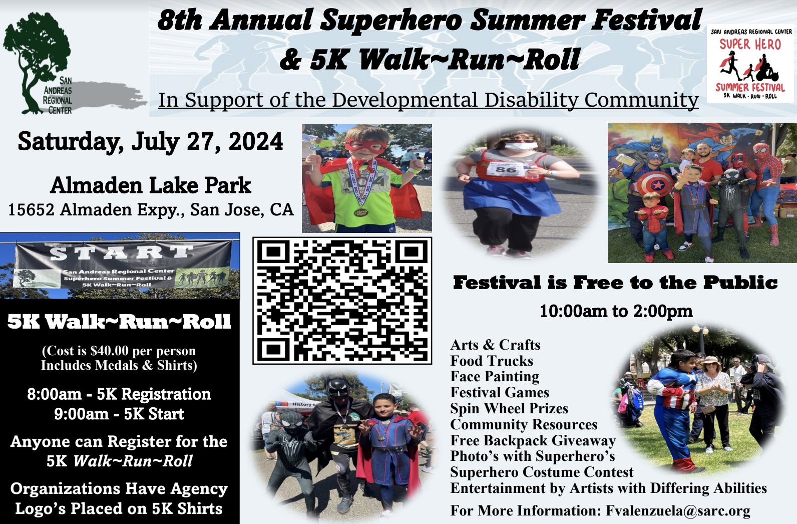San Andreas Regional Center Superhero Summer Festival Flyer